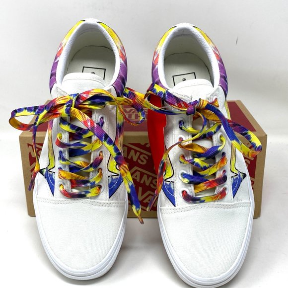 💖MEGA SALE💖VANS Old Skool Warp Canvas White Tie Dye Shoe Women’s VN0A4U3B21R - Picture 3 of 10